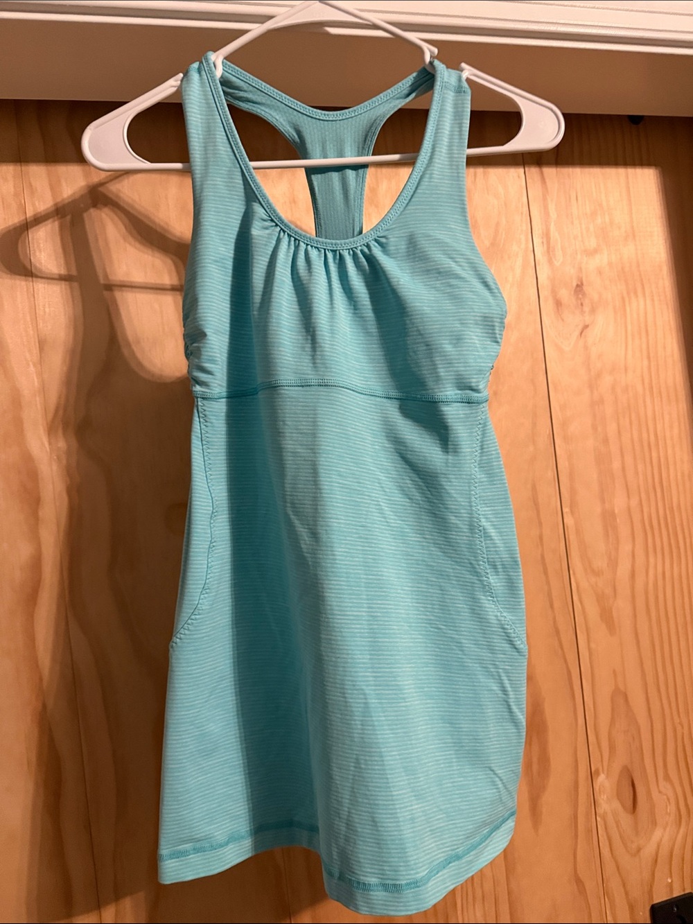 lululemon Turbo tank aqua striped racerback